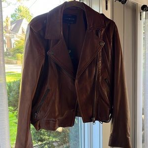 Brand  new soft brown leather jacket.